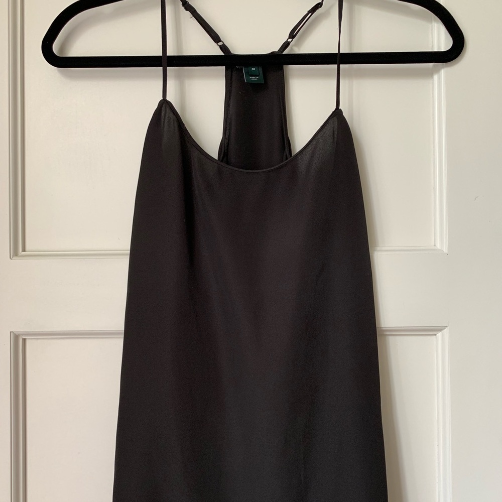 JCrew black silk tank top camisole size 00